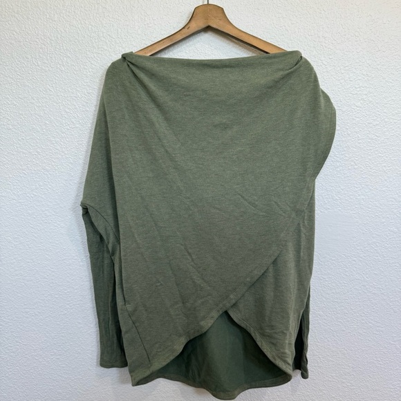 Athleta- Olive Green Purana Wrap Sweater SP - Picture 3 of 8